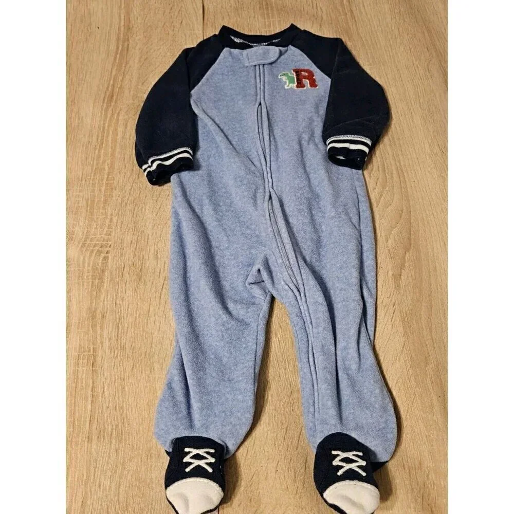 Lot Of 5 Carters Fleece Pjs Pajamas Sizes 0-9   Months Boys Christmas Animals